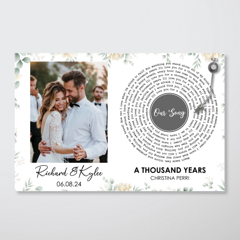 Bride & Groom First Dance Wedding Song Lyrics Custom Photo Wedding Gift, Anniversary Gift Personalized Poster