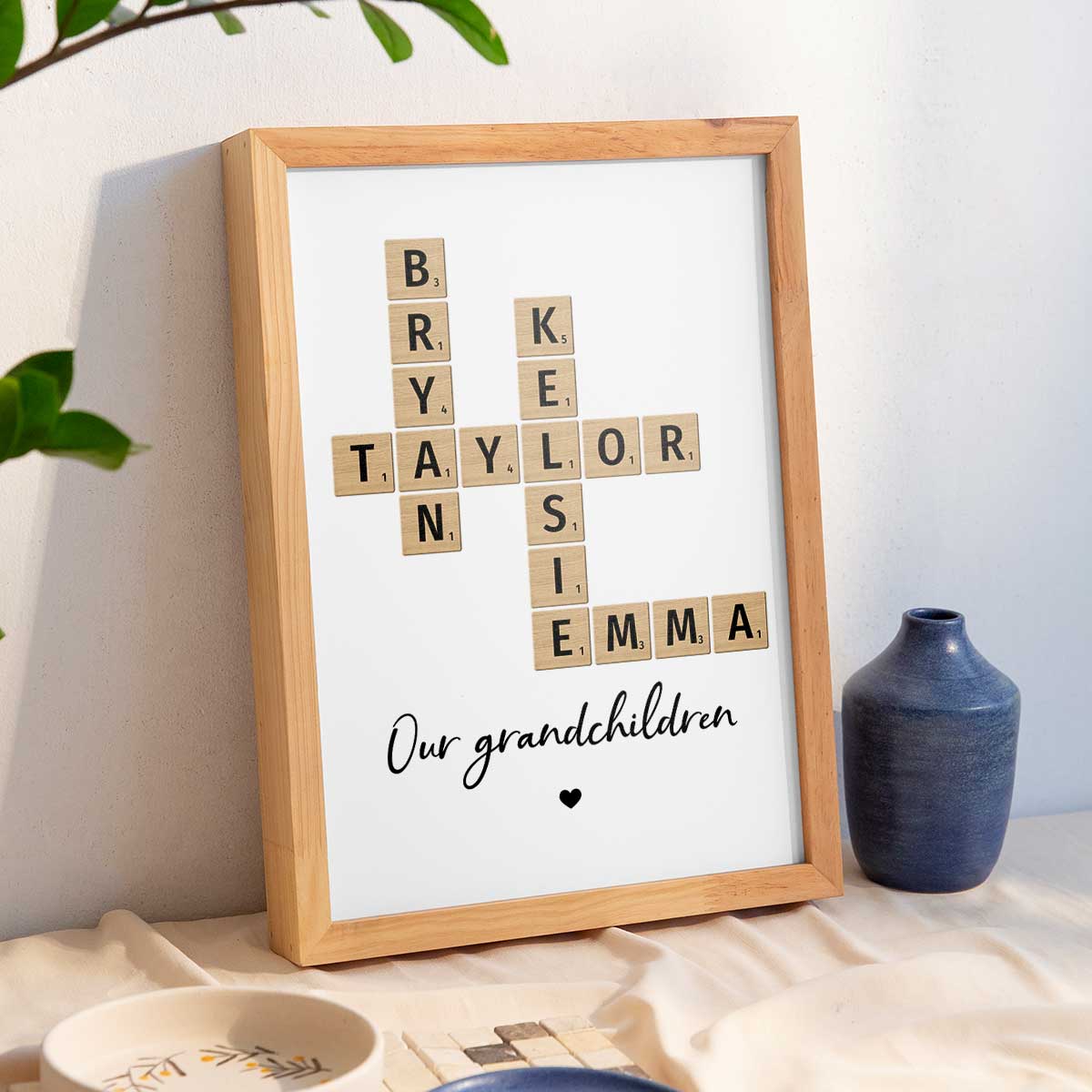 Our Grandkids Crossword Puzzle Art - Created In A Moment, Treasured Forever Personalized Poster