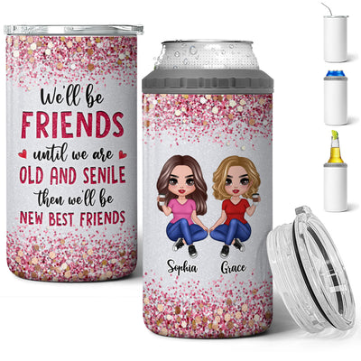 Sparkling Doll Besties Gift For Best Friends Personalized 4 In 1 Can Cooler