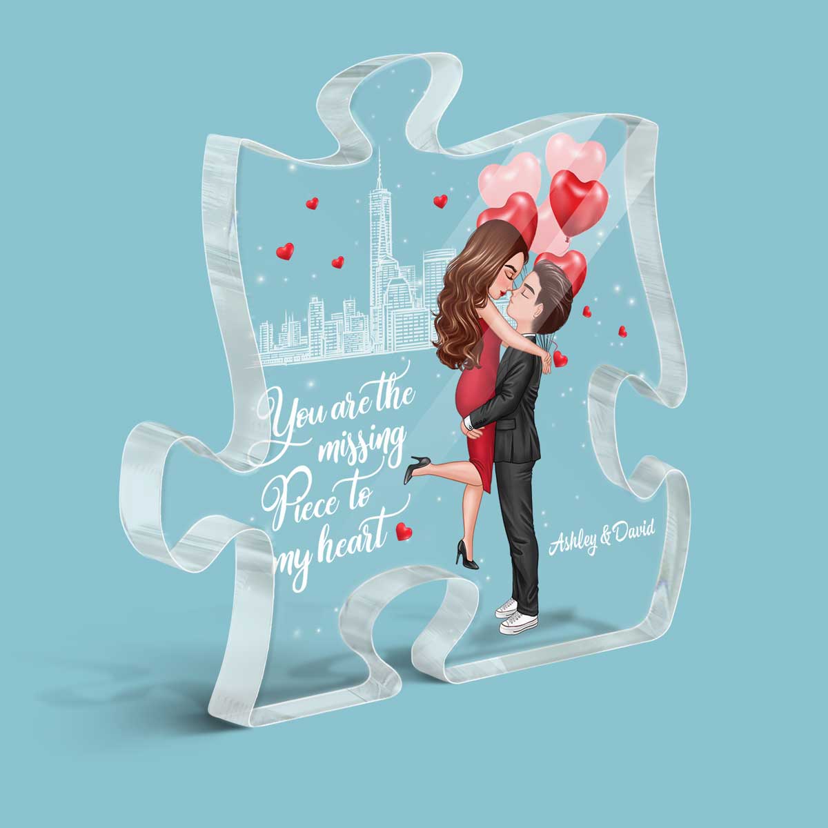 The Missing Piece To My Heart Personalized Puzzle Acrylic Plaque