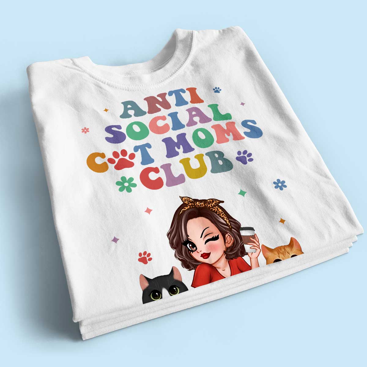 Anti Social Cat Mom Club Pesonalized Shirt