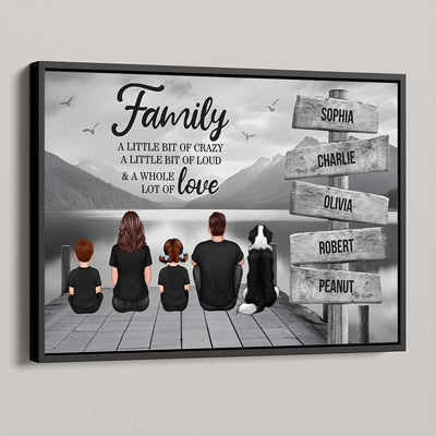 Retro Vintage Family A Little Whole Lot of Love Sign Posts - Personalized Poster - Gift For Family