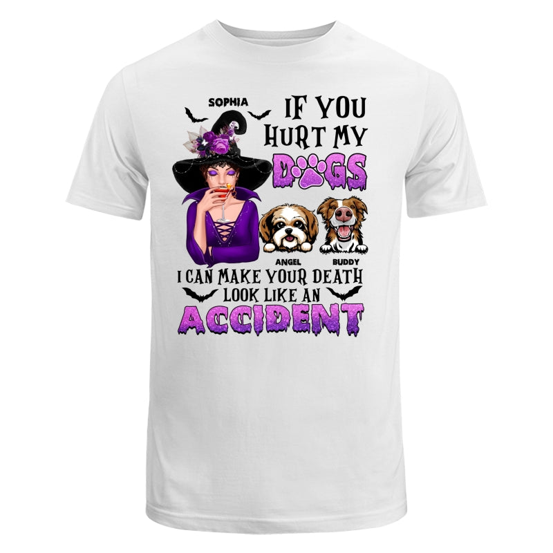 If You Hurt My Dogs Witch Halloween Cute Watercolor Dog Personalized Shirt