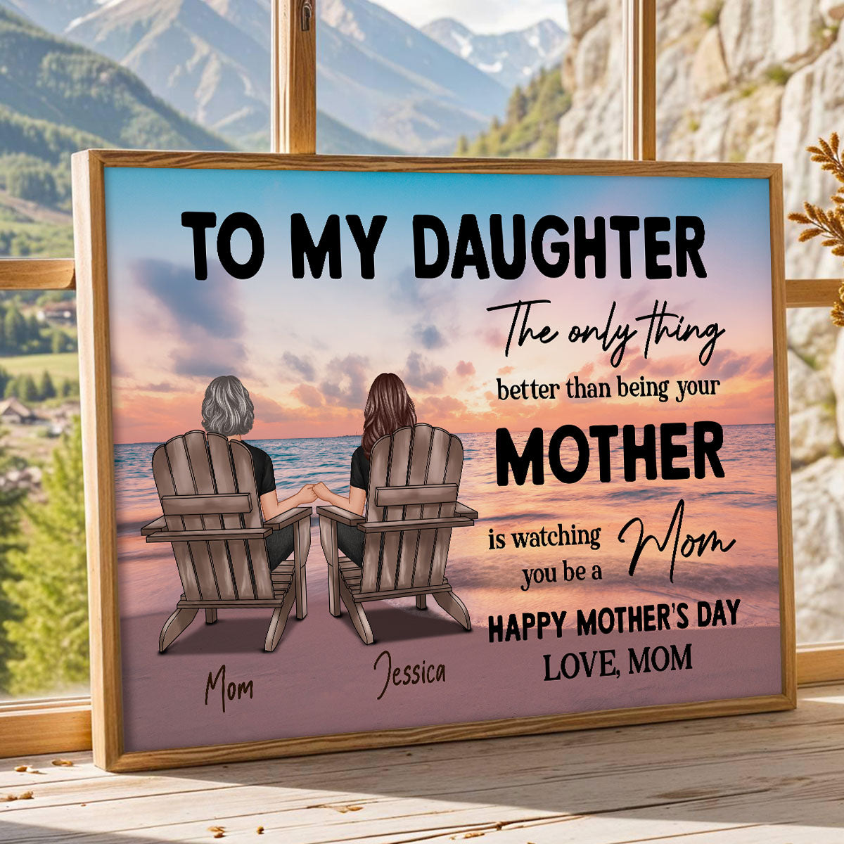 Beach Landscape To My Daughter From Mom Happy Mother's Day Personalized Poster, Gift For Daughter