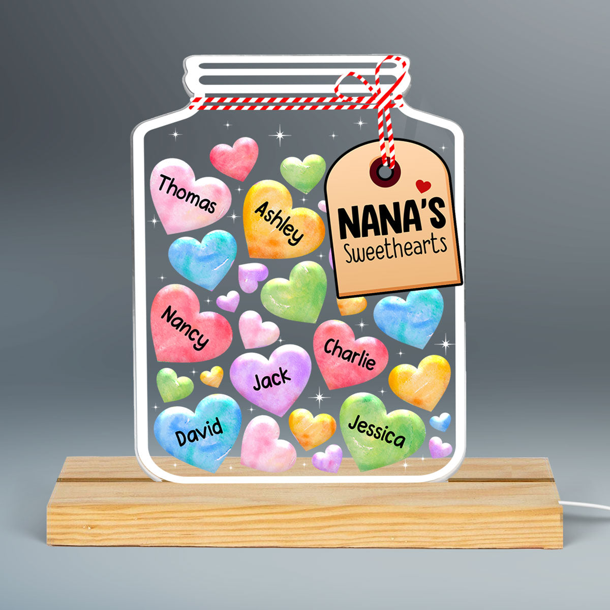 Grandma Mom Sweethearts Personalized Acrylic Custom Shape LED Night Light