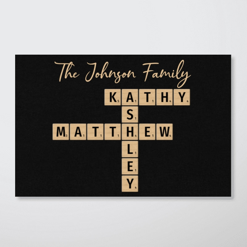 Family Crossword Puzzle Art Created In A Moment, Treasured Forever - Personalized Poster