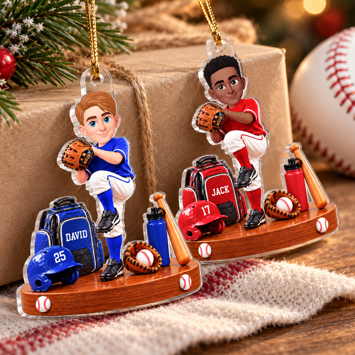 Just a Boy Who Loves Baseball - Personalized Acrylic Ornament - Christmas Gift for Son,Grandson