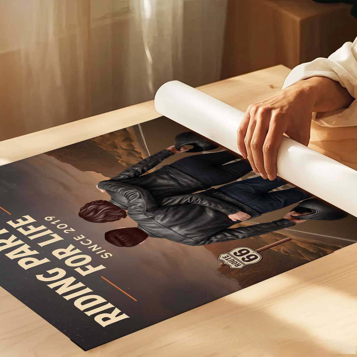 Eternal Love Back View Biker Couple Riding Partners For Life - Personalized Poster - Unique Valentine's Gift, Anniversary Gift For Couple, Bikers, Gift For Him, For Her