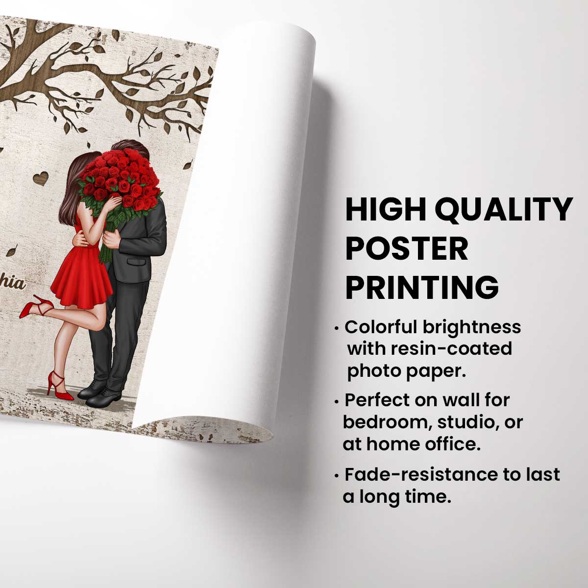 Favorite Place In The World Elegant Couple Personalized Poster, Valentine‘s Day Gift For Him, For Her