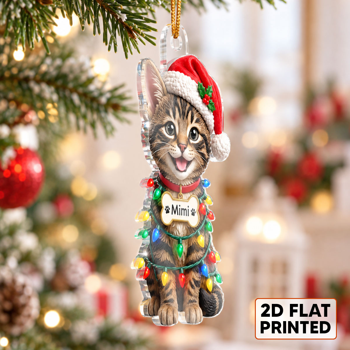 Naughty Dog Cat Pet Christmas Light Bulbs - Personalized Acrylic Ornament - Funny Christmas Gift, Decor For Dog Lovers, Cat Lovers, Pet Lovers