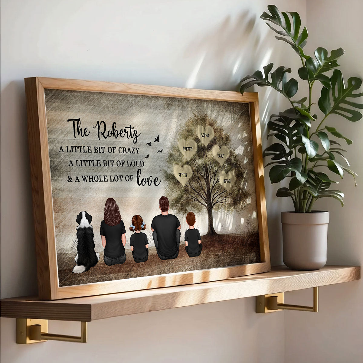 Family Sitting Back view Whole Lot Of Love Personalized Poster, Gift for Husband, Wife, Dad, Mom