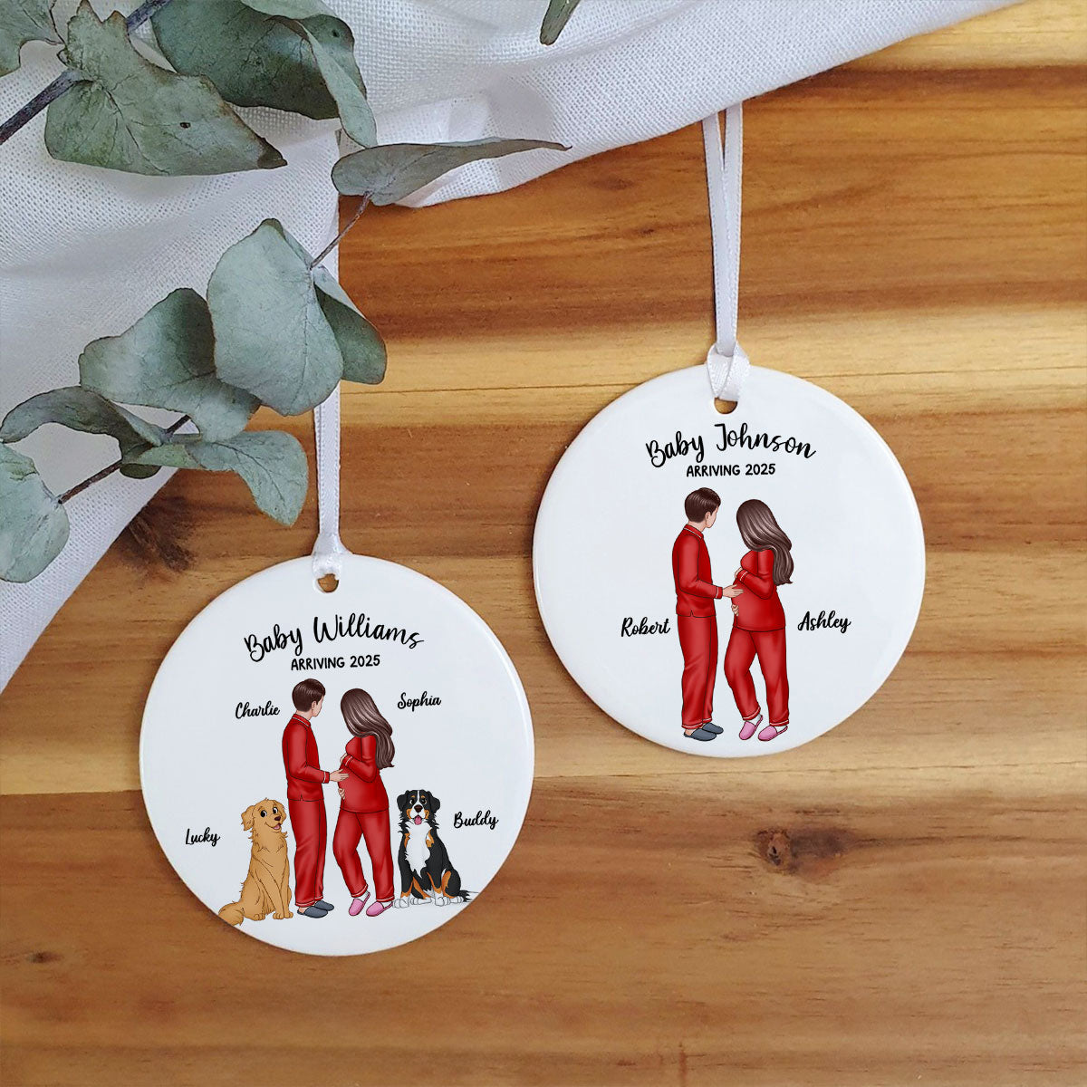 Expecting Parents Christmas Pregnancy - Personalized Ornament - Christmas Gift