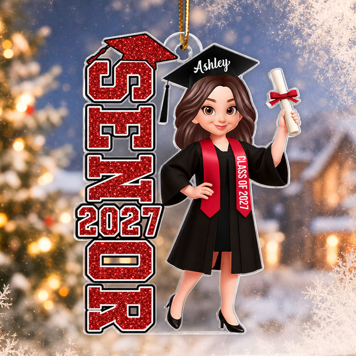 Trending Senior 2026 2027 - Personalized Acrylic Ornament - Christmas Gift For Seniors, Daughter, Son, Granddaughters, Grandsons