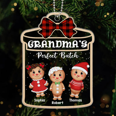 Grandma Mom Perfect Batch Gingerbread Christmas Gift Personalized Acrylic Ornament