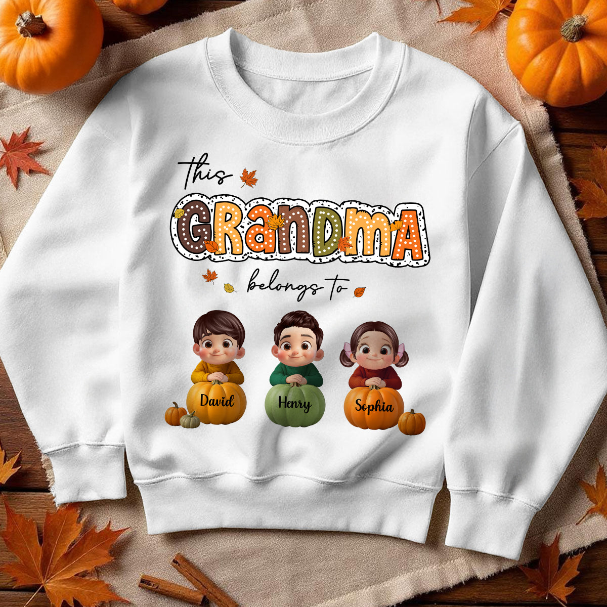 Fall Season Cozy Vibe Grandma Personalized Sweatshirt