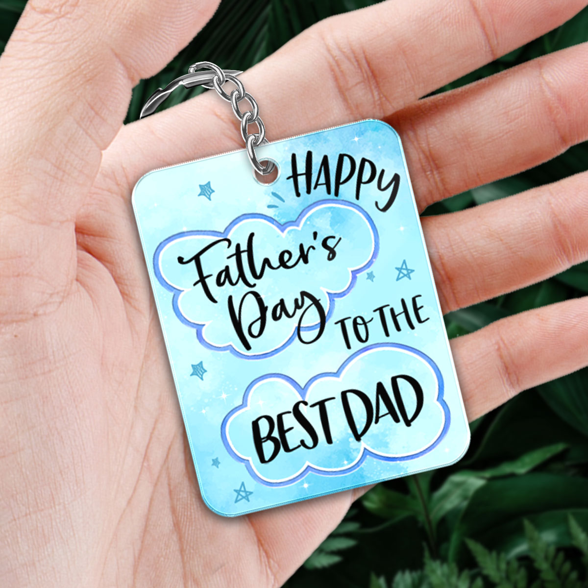 Happy Father‘s Day Best Dad Walking Dad And Kids Personalized Acrylic Keychain