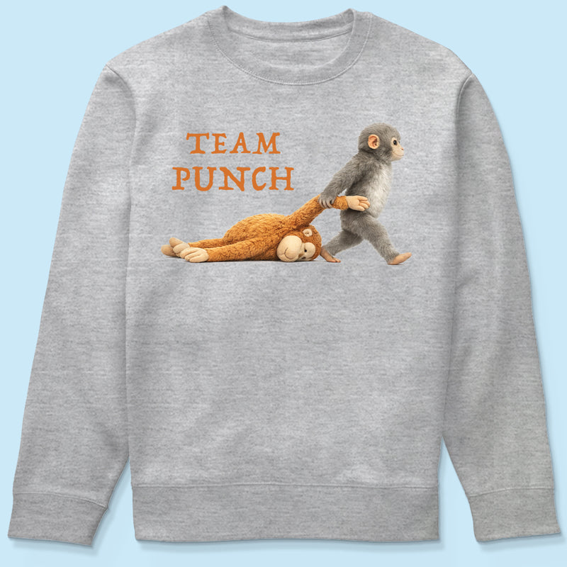 Team Punch Monkey Graphic Shirt, Viral Baby Monkey, Animal Lover Gift