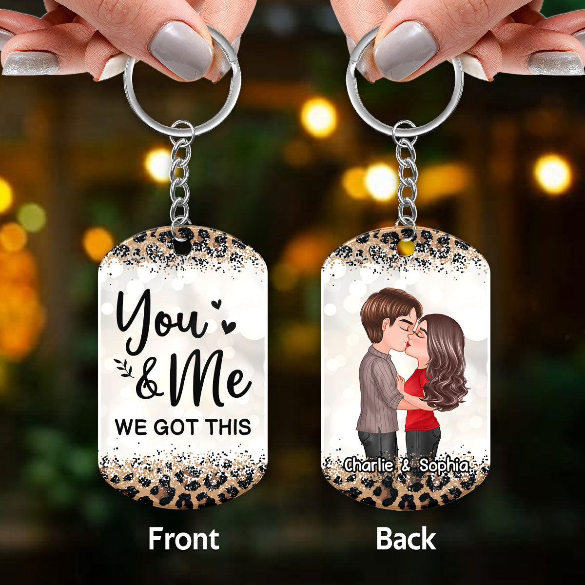Doll Couple Kissing Leopard Pattern May Not Solve All Your Problem Personalized Acrylic Keychain