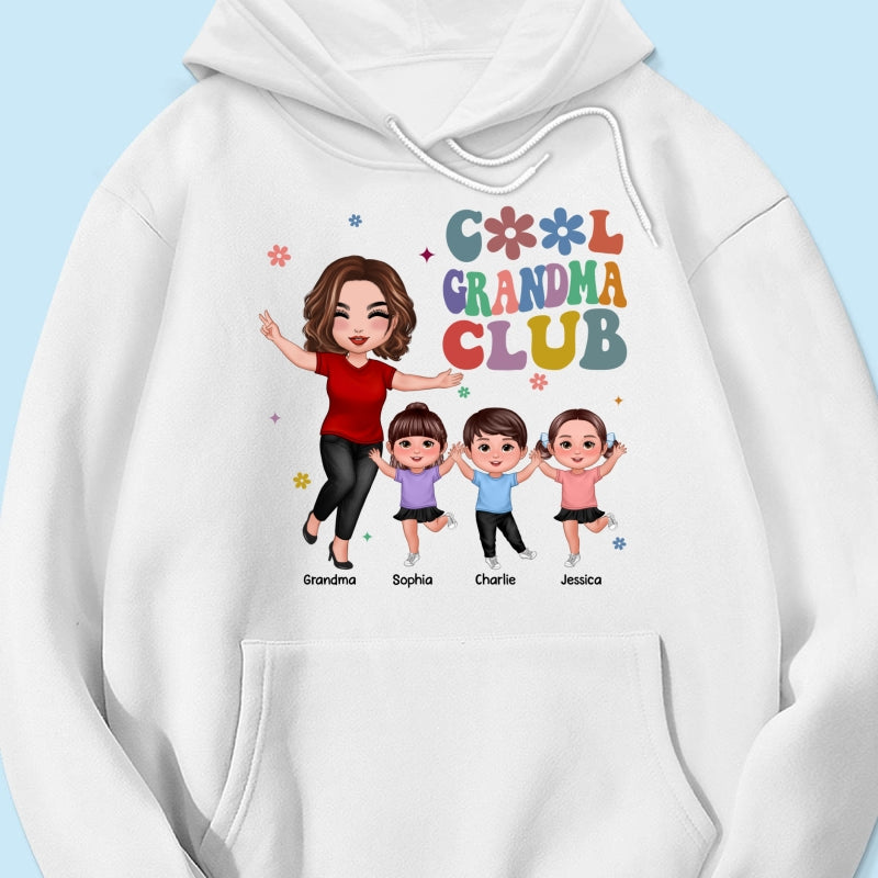 Cool Grandma Club Happy Doll Grandma Kids Personalized Shirt