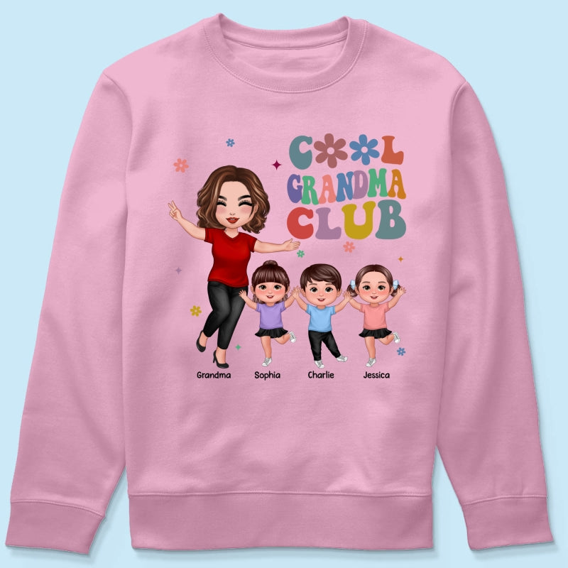 Cool Grandma Club Happy Doll Grandma Kids Personalized Shirt