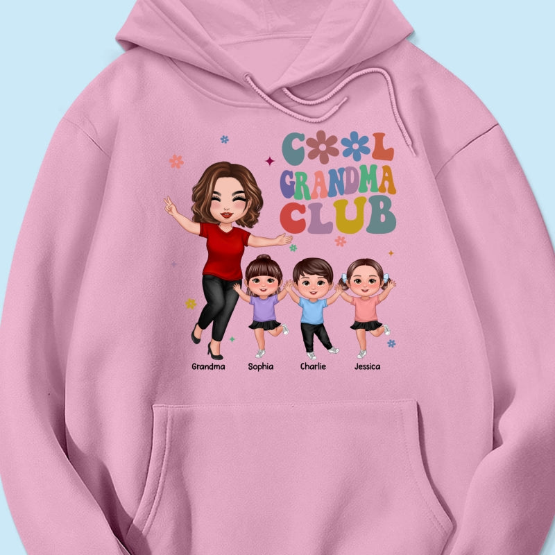 Cool Grandma Club Happy Doll Grandma Kids Personalized Shirt