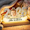 Baby Photo 2025 First Christmas - Personalized LED Night Light - Christmas Gift for New Parent, Newborn Keepsake