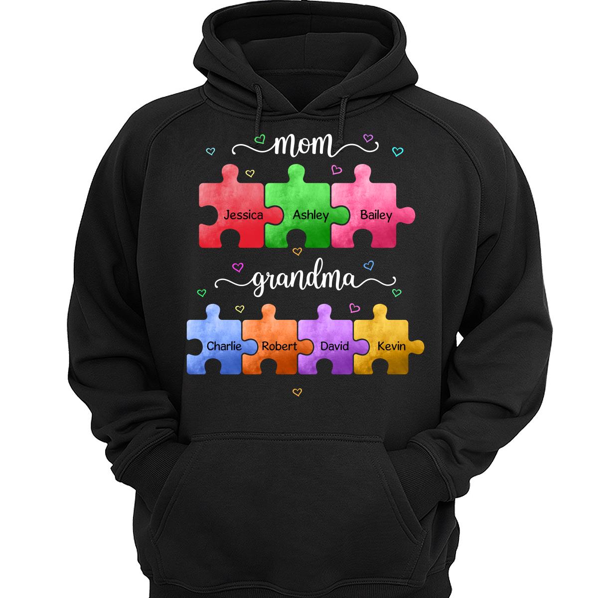 Mom Grandma Colorful Puzzle Gift For Grandma Personalized Shirt