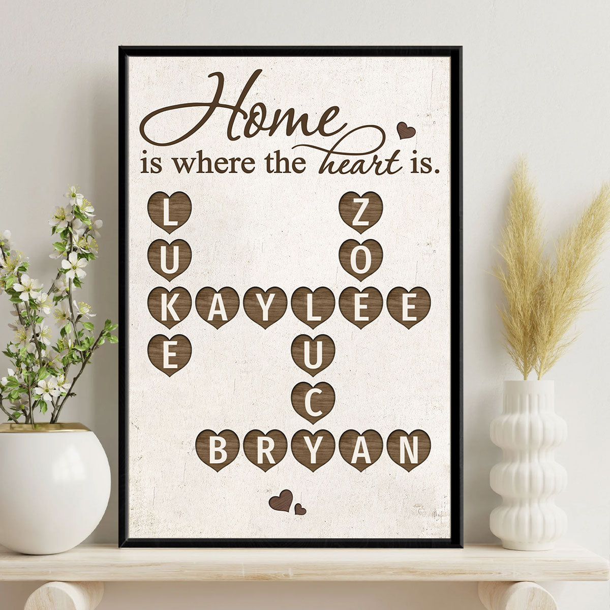 Home Is Where The Heart Is Crossword Art Puzzle Personalized Poster