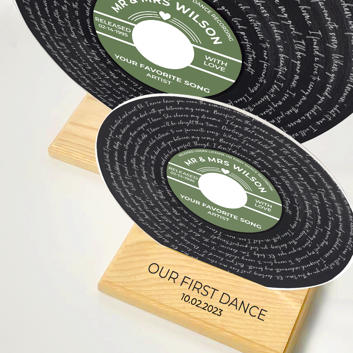 Custom Vinyl Record Label Print Acrylic Song Plaque, Perfect Wedding Gift, Anniversary Gift For Him For Her