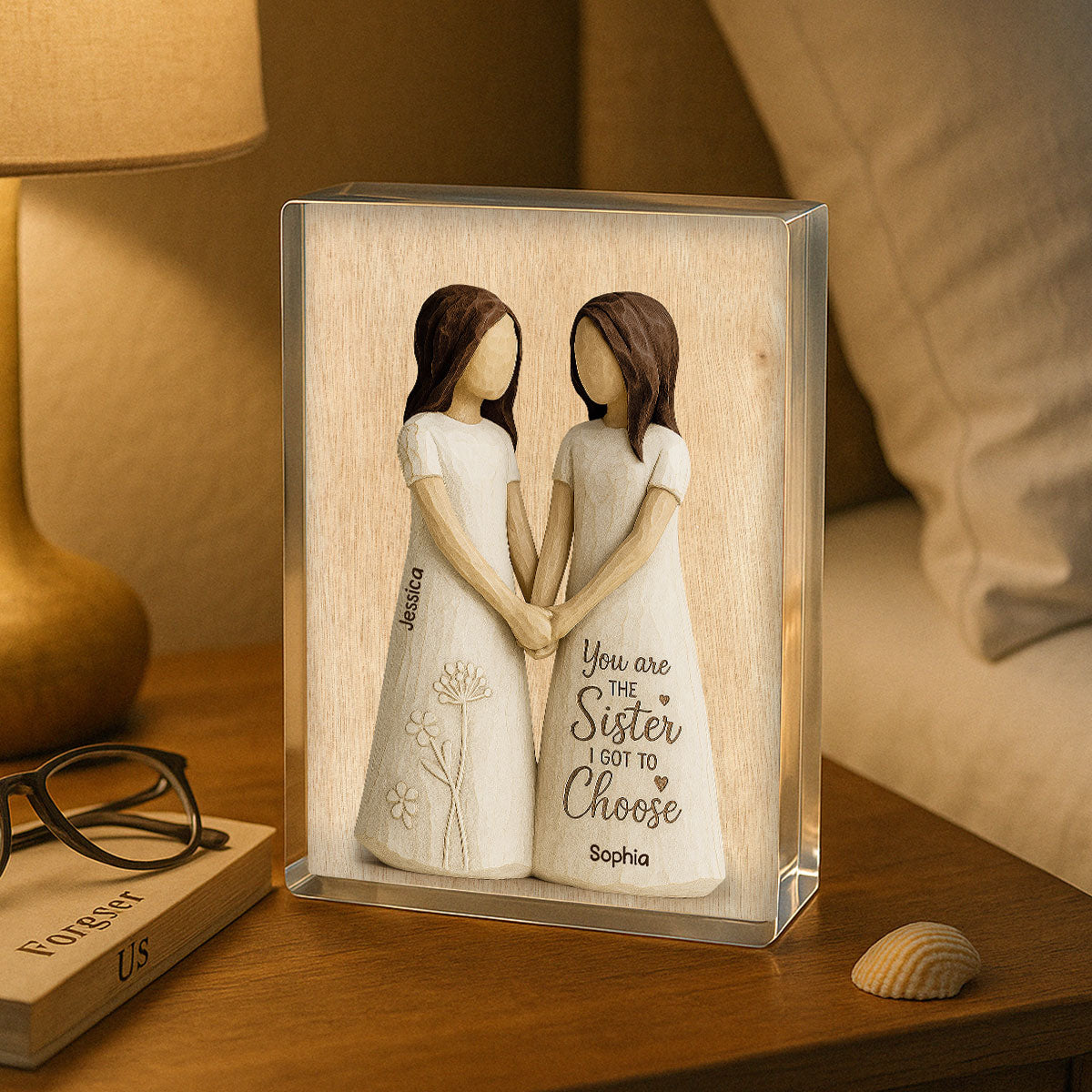 You Are The Sister I Got To Choose 3D Effect Personalized Acrylic Block Plaque Birthday Gift Friendship Gift for Besties, Best Friends