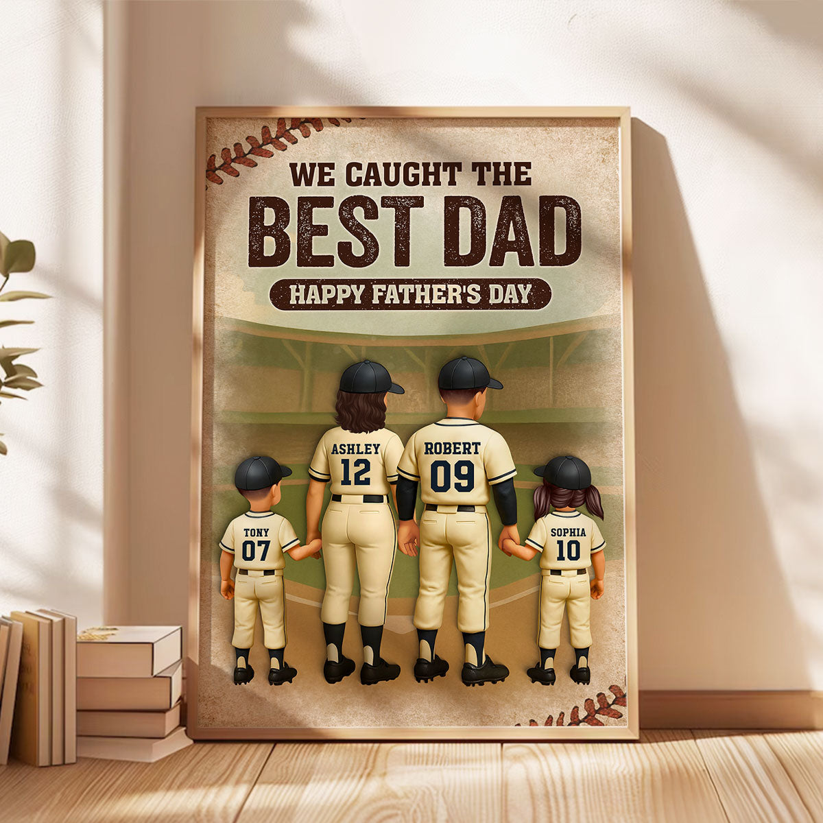 We Caught the Best Dad Baseball Personalized Poster, Meaningful Father's Day Gift for Dad, Gift for Husband