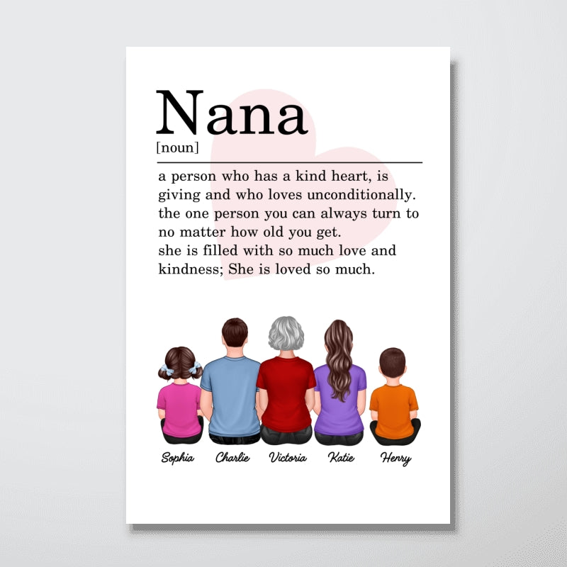A Person Who Has A Kind Heart Gift For Nana Grandma Personalized Vertical Poster