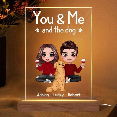Couple You Me The Dogs Gift For Him Gift For Her Personalized Rectangle Acrylic Plaque LED Lamp Night Light