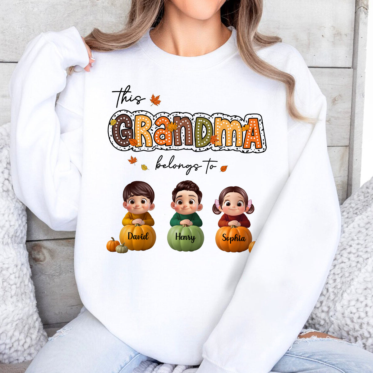Fall Season Cozy Vibe Grandma Personalized Sweatshirt