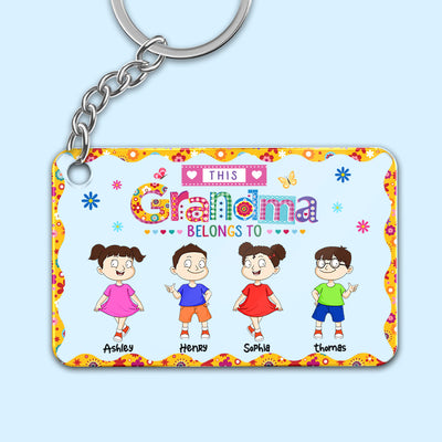 This Grandma Belongs To Colorful Personalized Acrylic Keychain