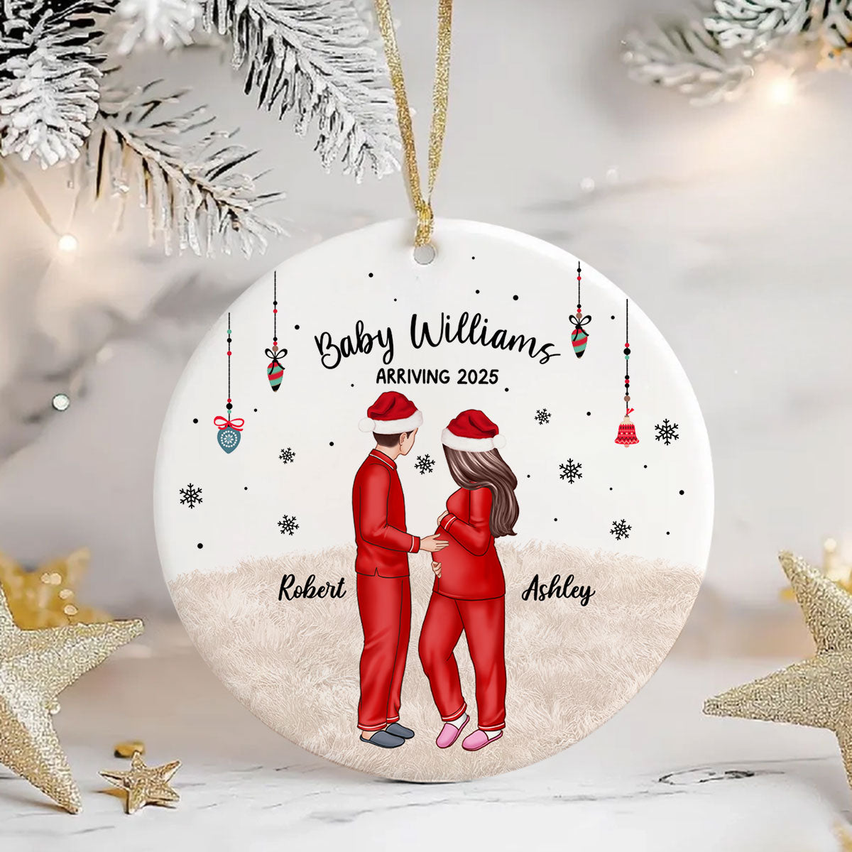 Expecting Parents Christmas Pregnancy - Personalized Ornament - New Mom Gift, Expecting Parent Gift