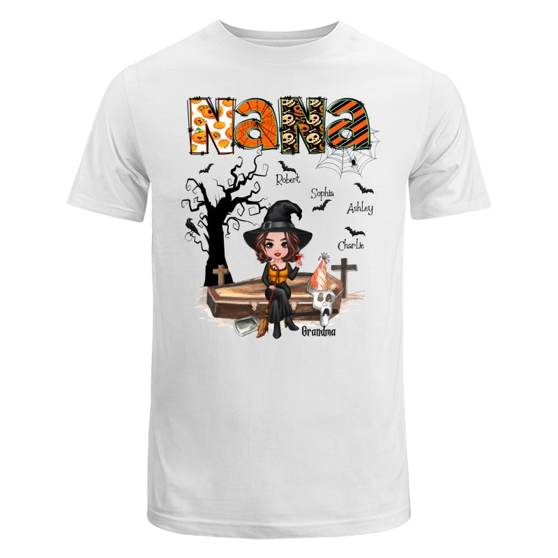 Halloween Grandma Mom Oranged Patterned Personalized Shirt