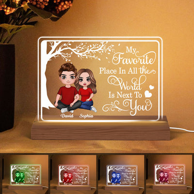 My Favorite Place Embracing Doll Couple Personalized Custom Shape LED Night Light LED Lamp