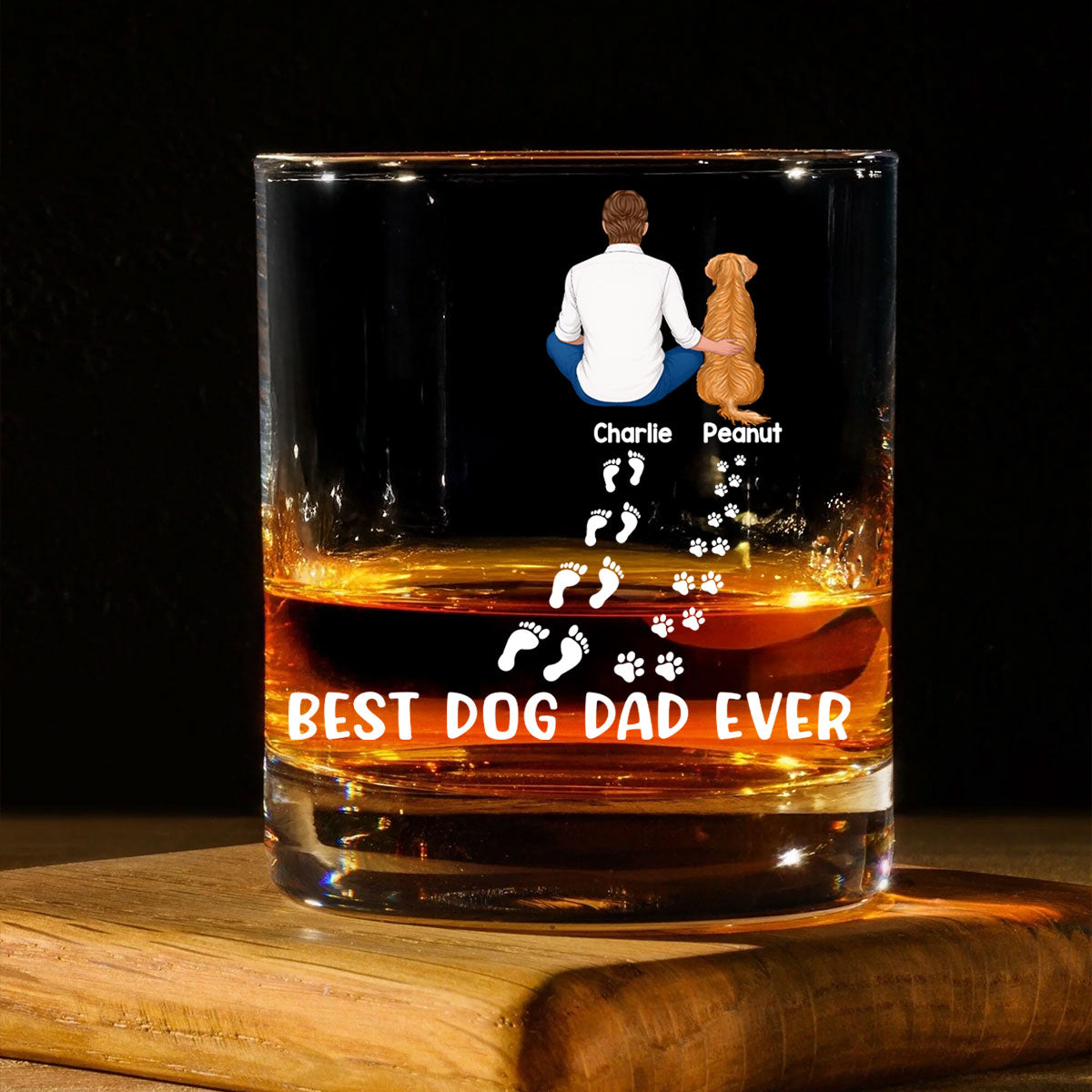 Best Dog Dad Ever Personalized Wine Glass, Father's Day Gift for Dog Dads