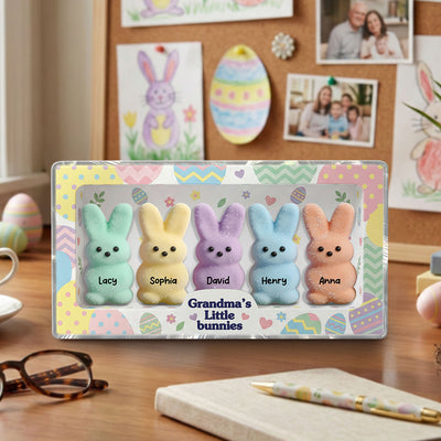 Easter Grandma Little Bunnies - Personalized Acrylic Block Plaque - Easter Decor Gift For Grandma
