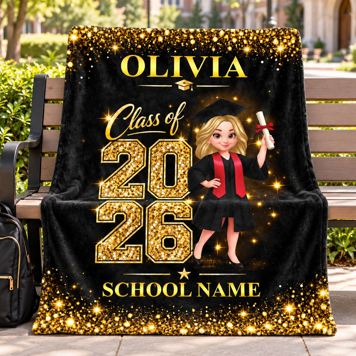 Senior Class Of 2026 2027 - Personalized Fleece Blanket - Graduation Gift Christmas Gift For Seniors