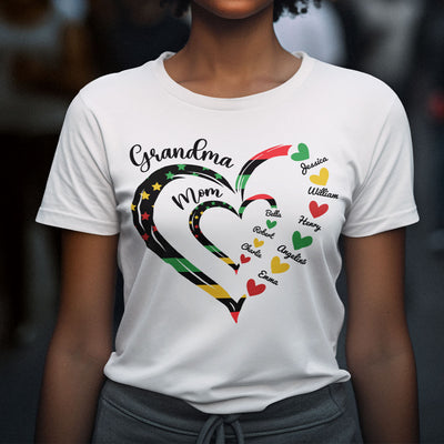 Juneteenth African American Flag Grandma Personalized Shirt