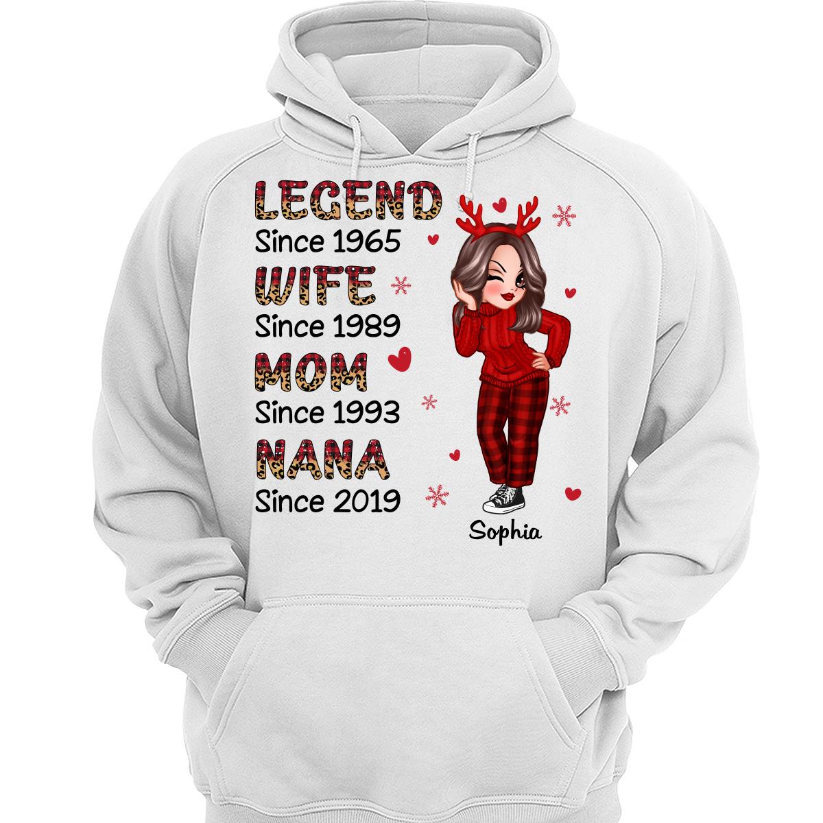 Half Checkered Leopard Sassy Legend Wife Mom Grandma Christmas Personalized Shirt