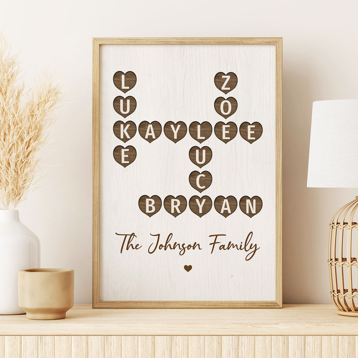 Family Crossword Art - Created In A Moment, Treasured Forever Personalized Poster
