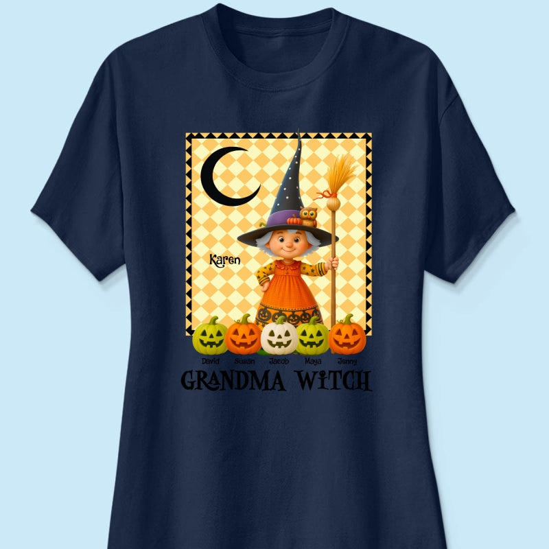 Grandma Witch Pumpkin Personalized Sweatshirt, Halloween Cozy Fall Sweatshirt for Grandma