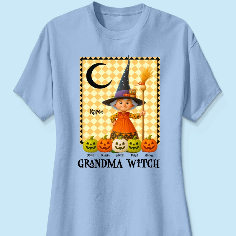 Grandma Witch Pumpkin Personalized Sweatshirt, Halloween Cozy Fall Sweatshirt for Grandma