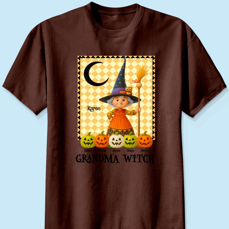 Grandma Witch Pumpkin Personalized Sweatshirt, Halloween Cozy Fall Sweatshirt for Grandma