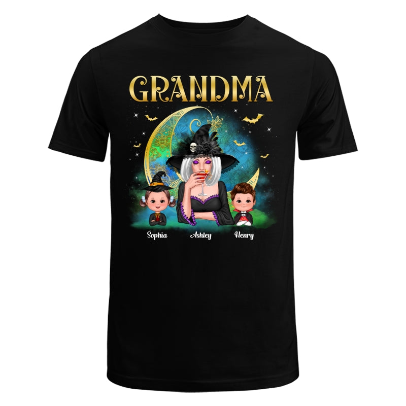 Halloween Grandma Mom Mandala Moon Personalized Shirt