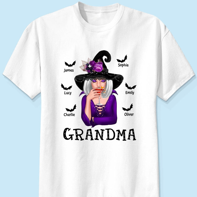 Halloween Witch Mom Grandma Personalized Shirt