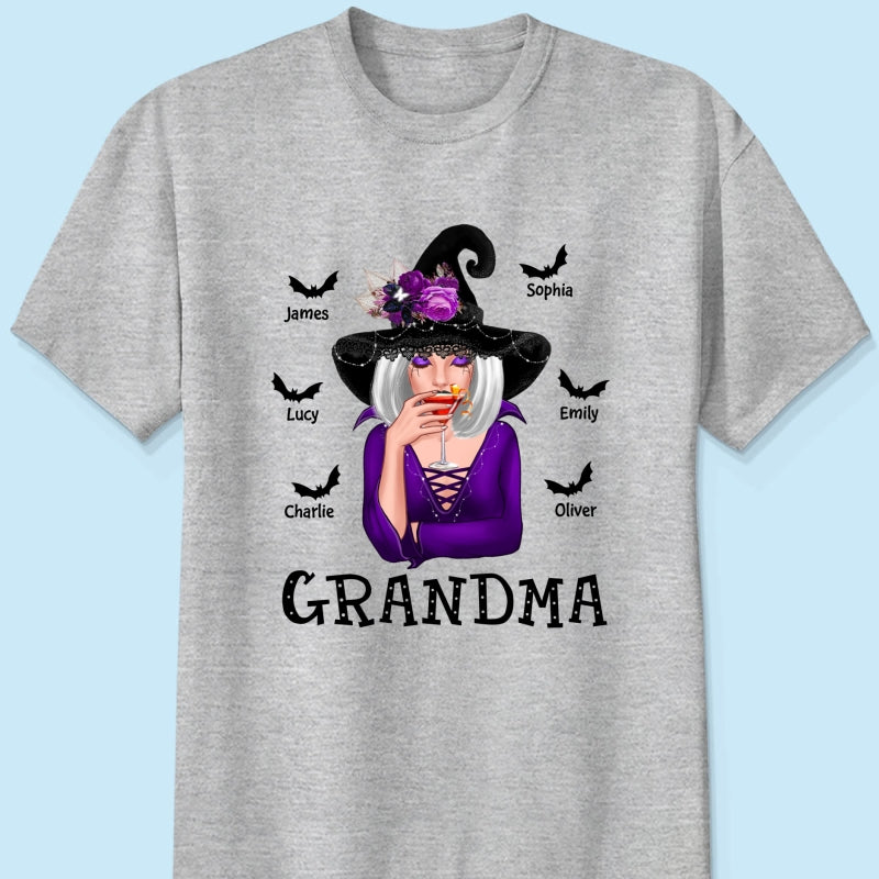 Halloween Witch Mom Grandma Personalized Shirt